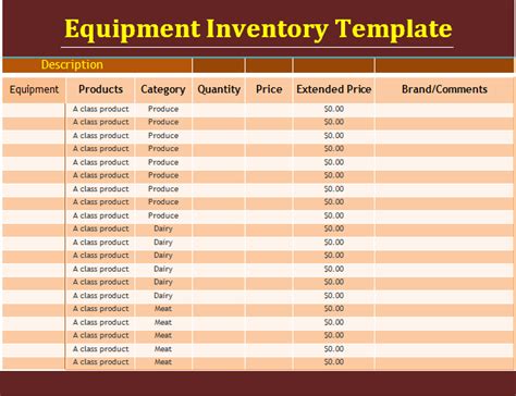 14 Equipment Inventory Templates Free Word Templates