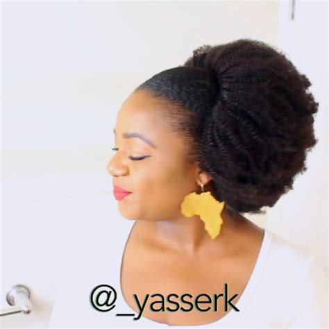 No extensions natural hair big bun on short/medium length natural hair | natural hairstyles. Happy Sunday. It's kinda gloomy with the rain teasing us ...