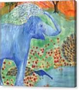 Blue Elephant Squirting Water Painting By Sushila Burgess