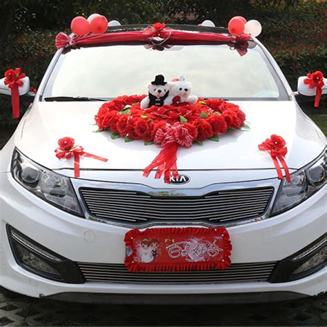 wedding car decoration flower bridal sedan car