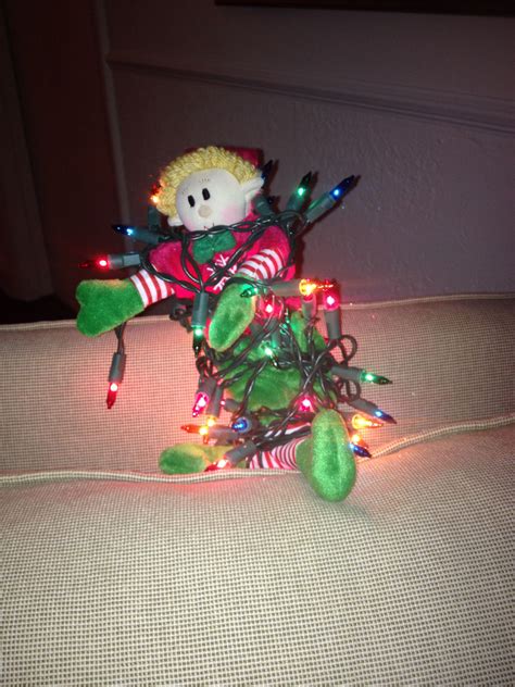 these lights always get tangled elf ideas darby elves elf on the shelf tangled novelty
