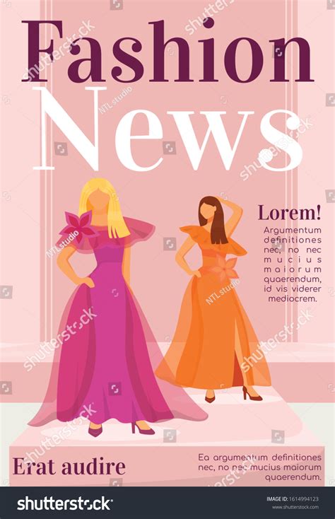 Fashion News Magazine Cover Template Designer Stock Vector Royalty