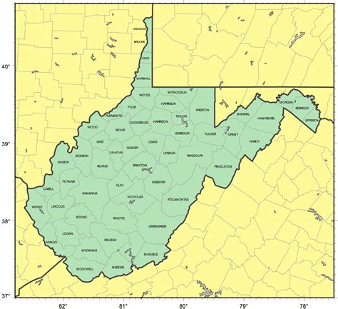 Counties Map Of West Virginia Mapsofnet