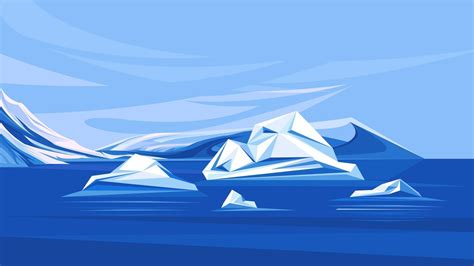 Arctic Ocean With Melting Icebergs 2473956 Vector Art At Vecteezy