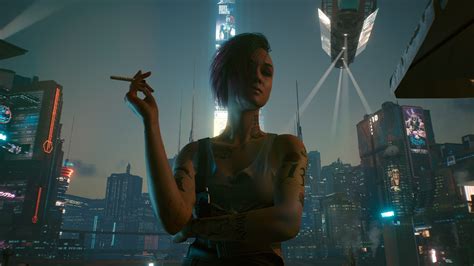 Judy Alvarez Video Game Characters Women Cyberpunk Cyberpunk 2077 4k Smoking Cigarettes
