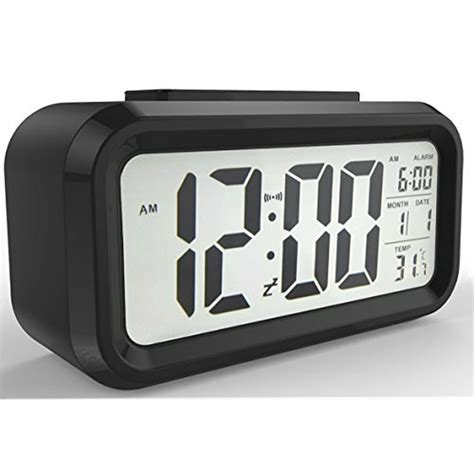 Gloue Digital Alarm Clock Battery Operated Bedroom Clock Temperature