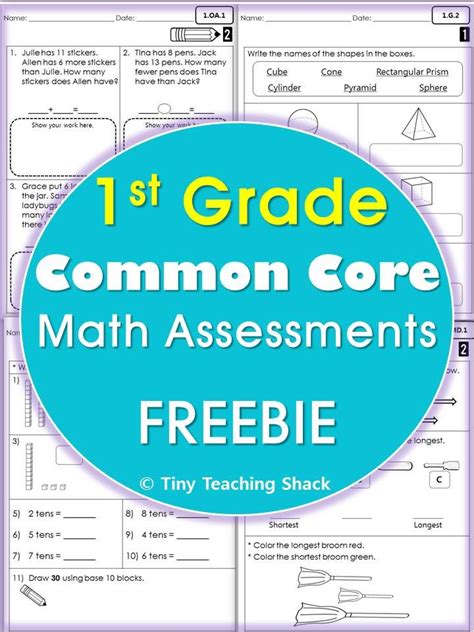 The 1st Grade Common Core Math Worksheet Is Shown With Text That Reads