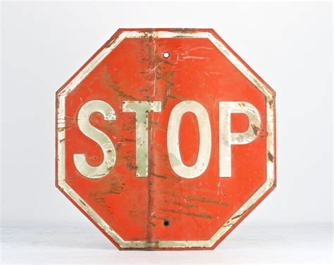 Vintage Metal Stop Sign Embossed Metal Stop Sign Old Stop Etsy