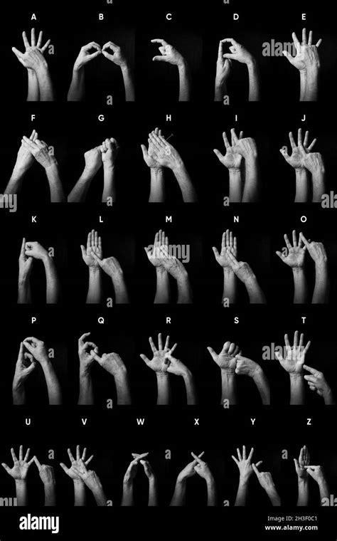 Hands Sign Language Deaf Black And White Stock Photos Images Alamy