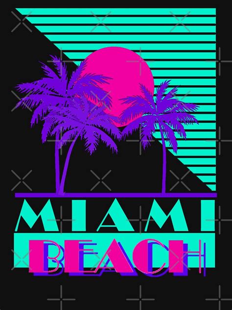 Miami Beach 80s Retro Logo T Shirt For Sale By Kolsab Redbubble