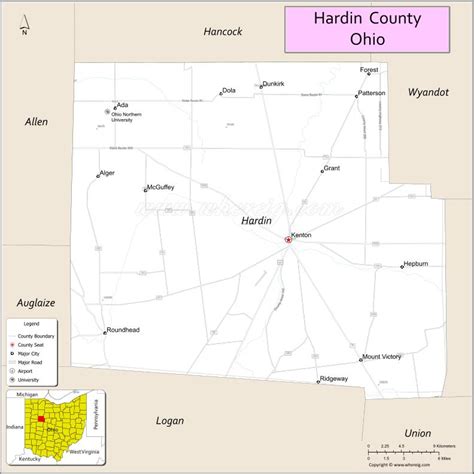 Map Of Hardin County Ohio