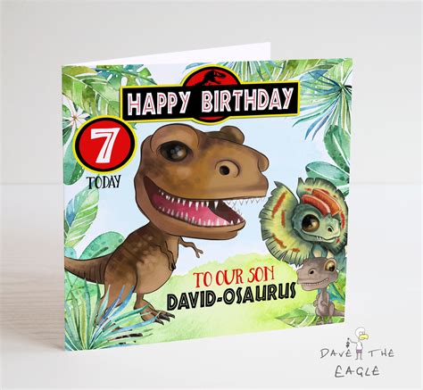 Dinosaur Personalised Birthday Card Jurassic Park Ubicaciondepersonascdmxgobmx