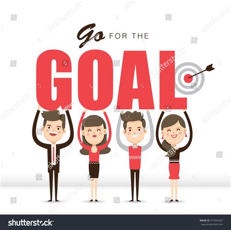 Go Goal Group People Word Goal Stock Vector Royalty Free 471842567