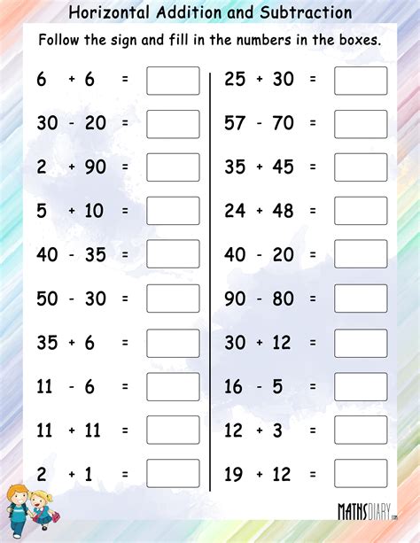 Add And Subtract Free Worksheets