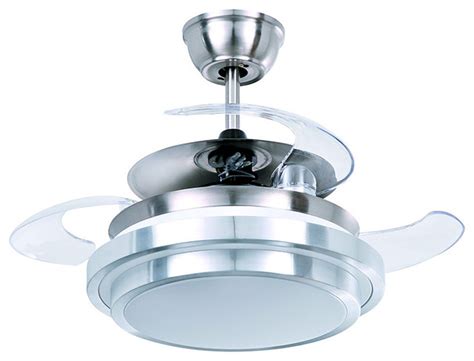 52 hunter original ceiling fans: Medium Size Modern Style Satin Nickel LED Ceiling Fan with ...