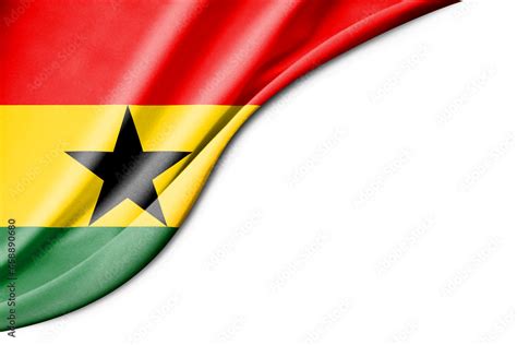 Ghana Flag 3d Illustration With White Background Space For Text