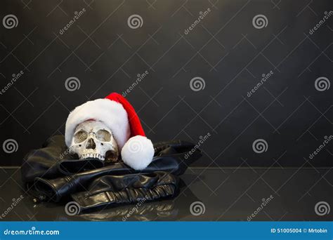 Skull With Santa Hat Stock Photo Image Of Holiday Xmas 51005004