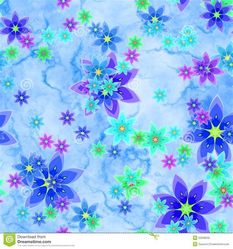 Abstract Blue Floral Pattern Texture Background Stock