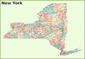 Road map of New York with cities - Ontheworldmap.com