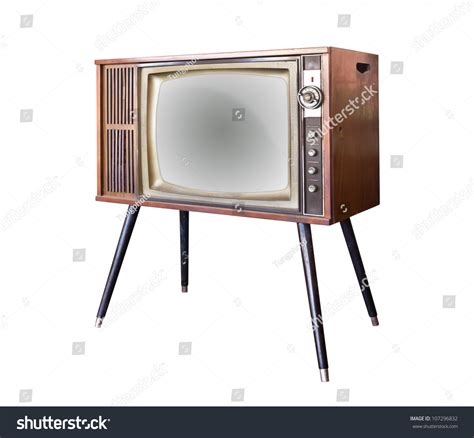 Vintage Television Isolated Clipping Path Stock Photo 107296832