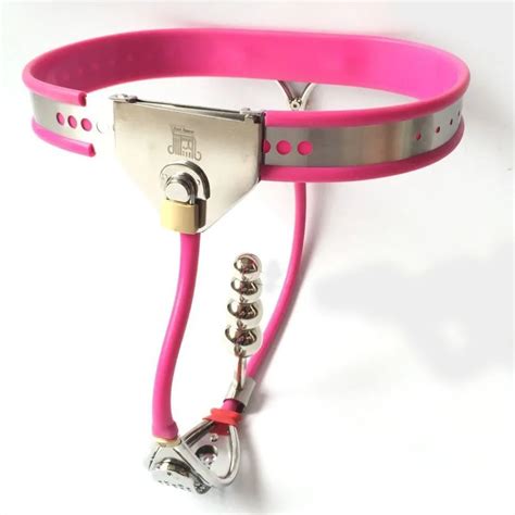 2018 Newest Female Chastity Belt Anal Plug Panty Stainless Steel Bdsm