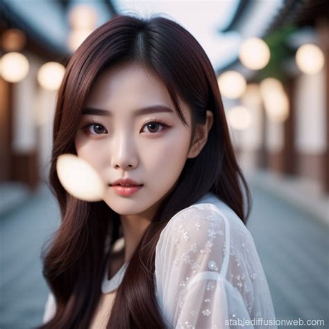 Korean Girl With Large Eyes Stable Diffusion Online