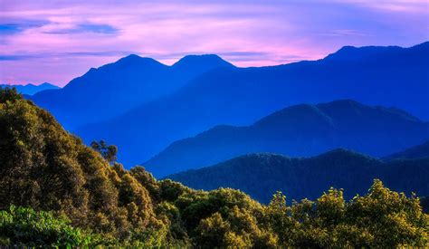 Purple Mountains Aesthetic Background 4k Sky Gradient Pink Sunset