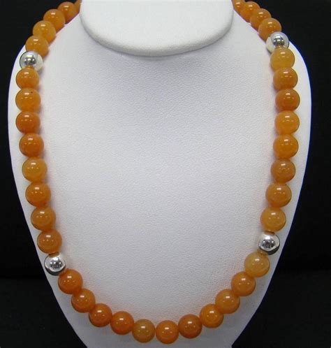 Jay King Mine Finds Dtr Sterling Silver Peach Orange Bead Necklace