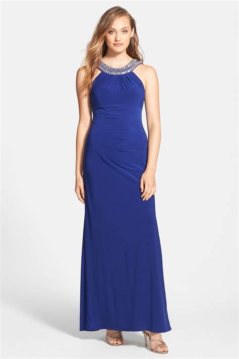 Xscape Embellished Neck Jersey Gown At Nordstrom Rack Free Shipping