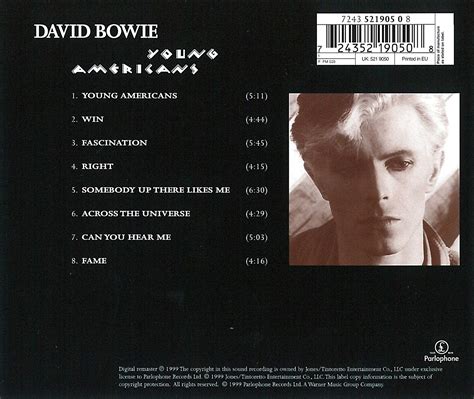 Classic Rock Covers Database David Bowie Young Americans Released