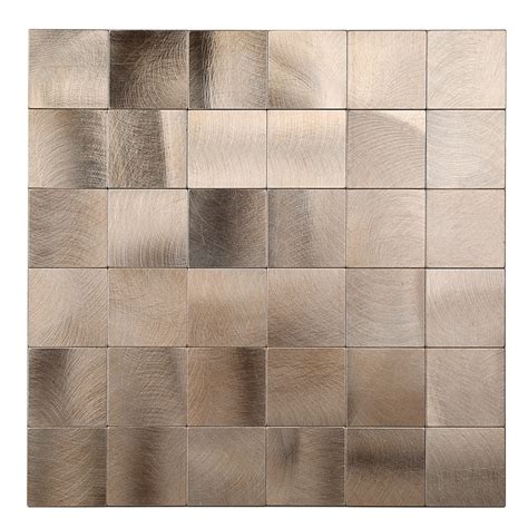 Decopus Copper Metal Tile Backsplash Peel And Stick Square Ac50 Coppe