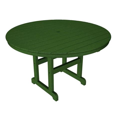 Polywood La Casa Cafe 48 In Green Round Patio Dining Table Rt248gr
