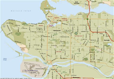 This Map Is A More Detailed View Of The Street System Throughout Vancouver