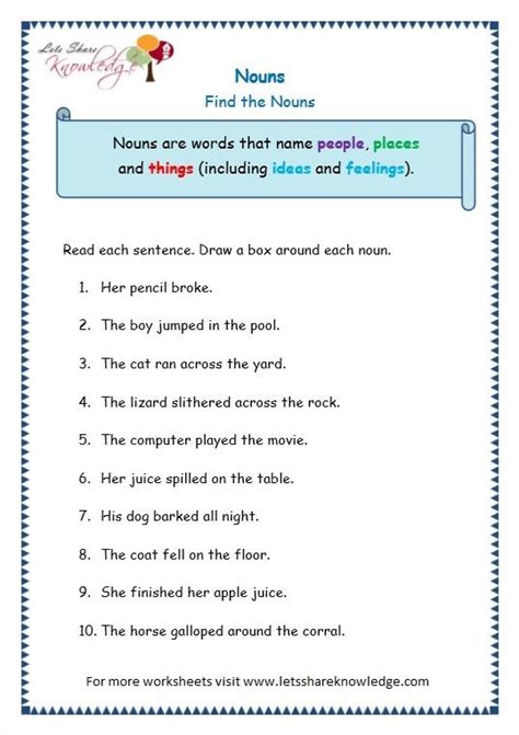 An English Worksheet With Words And Pictures