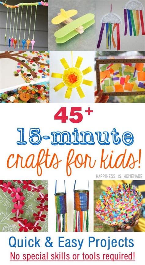 An Image Of Crafts For Kids With The Title Overlay That Reads 45