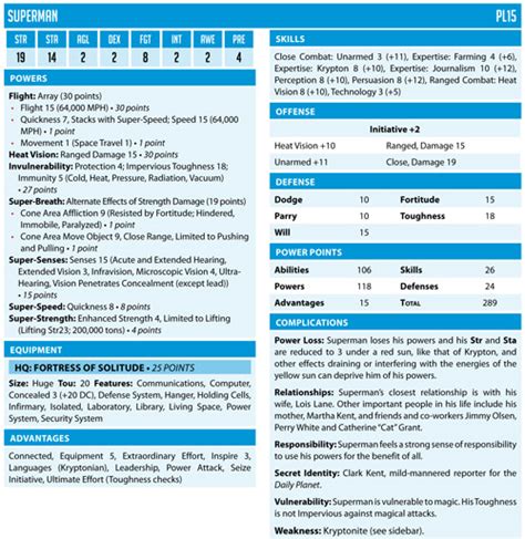 Documents similar to mutants & masterminds 3rd ed character spreadsheet. Reading the DC Adventures handbook, a game based of ...