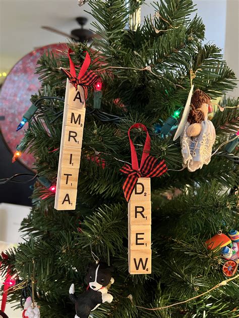 Personalized Scrabble Letter Name Ornaments Christmas 2022 Etsy