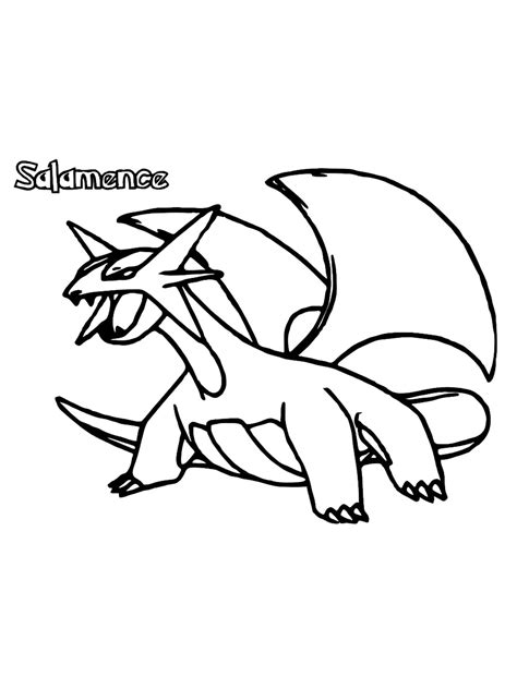 Pokemon Salamence Coloring Pages