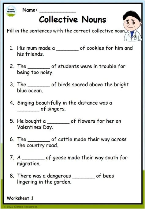 Worksheet On Collective Nouns For Grade 4
