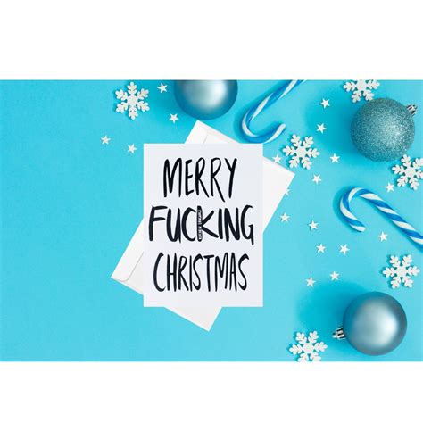 funny christmas cards merry fucking christmas kitchen language