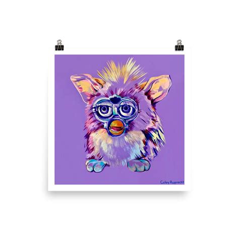 Furby Poster Nostalgic Wall Art Purple Furby Art Print Etsy