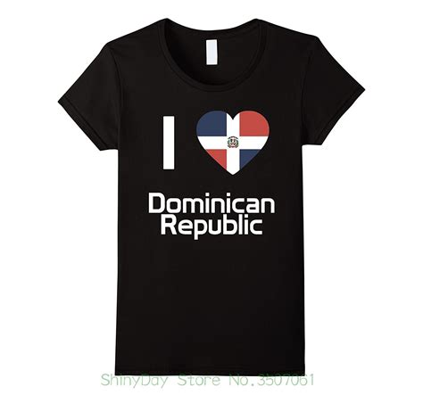 O Neck Tee Shirt Short Sleeve I Love Dominican Republic T Shirt Flag Of