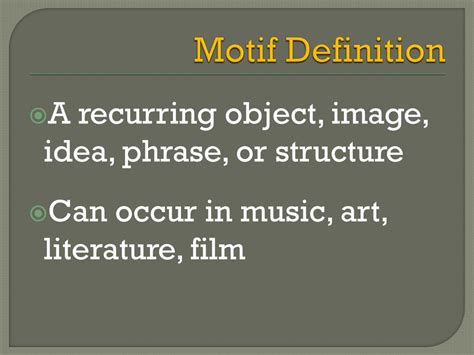 Ppt The Study Of Motifs Powerpoint Presentation Free Download Id