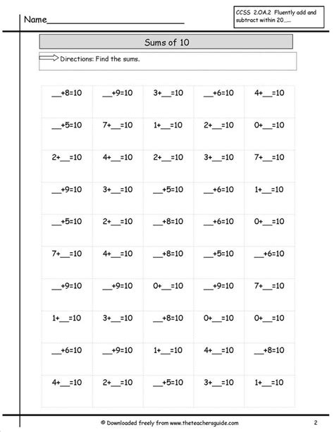 Single Digit Addition Worksheets From The Teachers Guide Addition