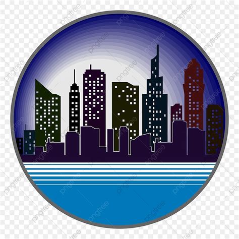 City Skyline Logo Vector Design Images City Skylines Circle Badge Logo
