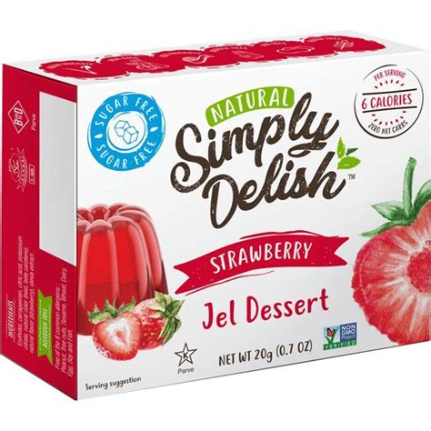 simply delish sugar free plant based jel strawberry 0 7 oz pkg swanson®