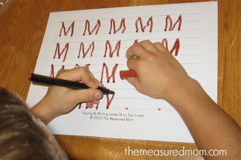fun handwriting practice for preschoolers the letter m the measured mom