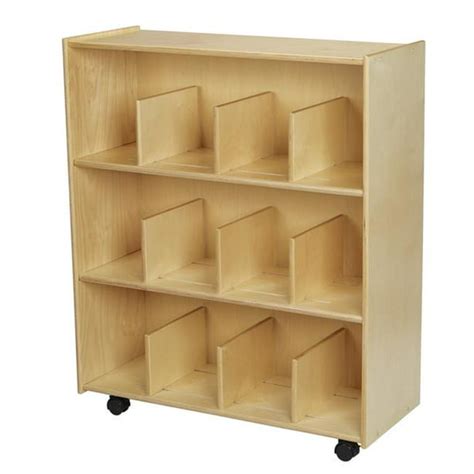Childcraft 1558450 Bookcase With Adjustable Dividers Mobile Locking