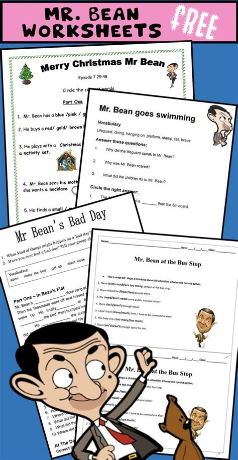 Free Mr Bean Worksheets English Lesson Plans English Lessons Teaching