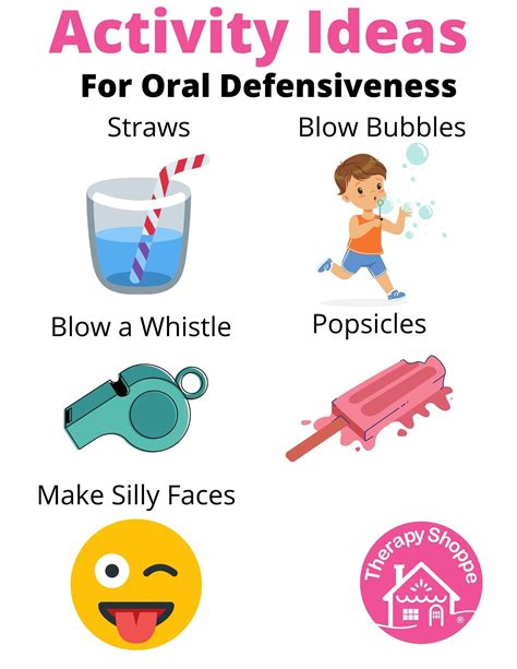 Activity Ideas For Oral Defensiveness Oral Motor Activities Oral